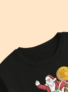 Christmas T-Shirt Premium Cotton Babylook Classic Style Modern Comfort Elegant Breathable - màu đen - Xem 2