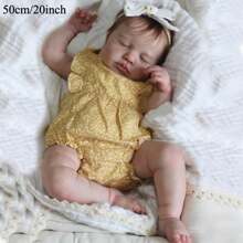 Realistic 50cm Asleep Reborn Baby Doll With 3D-Paint Skin And Visible Veins (Cloth Body, Vinyl Limbs) 20inch Newborn Bebe Girl Art Toy Lifelike Kids Birthday Gift - Búp bê ngủ bằng vải - Xem 2