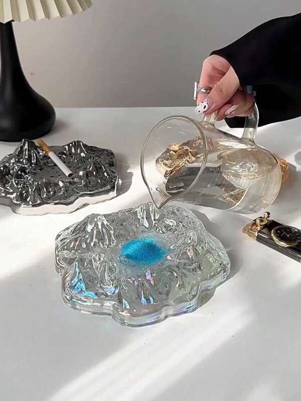 1 pièce Cendrier de décoration de montagne de neige minimaliste de luxe, décoration de salle de séjour à la maison