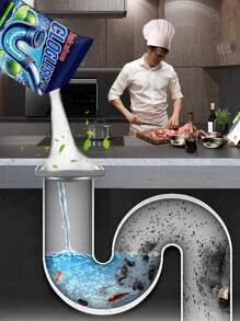 jakehoe 20/10/8/4/1pc排水管疏通剂适用于清洁马桶浴室浴缸厨房水槽厨房洗菜盆厕所下水道堵塞除臭清洁疏通剂，馈赠亲友佳品（新旧款随机发） - 粉狀 - 查看 4