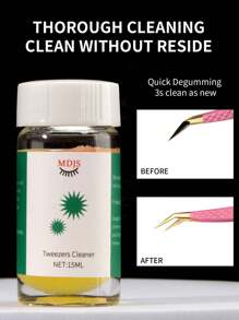 1套15毫升睫毛嫁接清洁套装，包含液体胶水卸除剂和海绵球睫毛夹清洁工具，强力快速清洁睫毛嫁接工具。 - 無色 - 查看 5