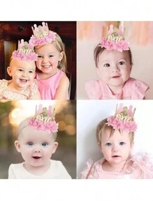 Neue Prinzessin Baby Mädchen 1. 2. Geburtstags Party Blumenkrone Party Haarband