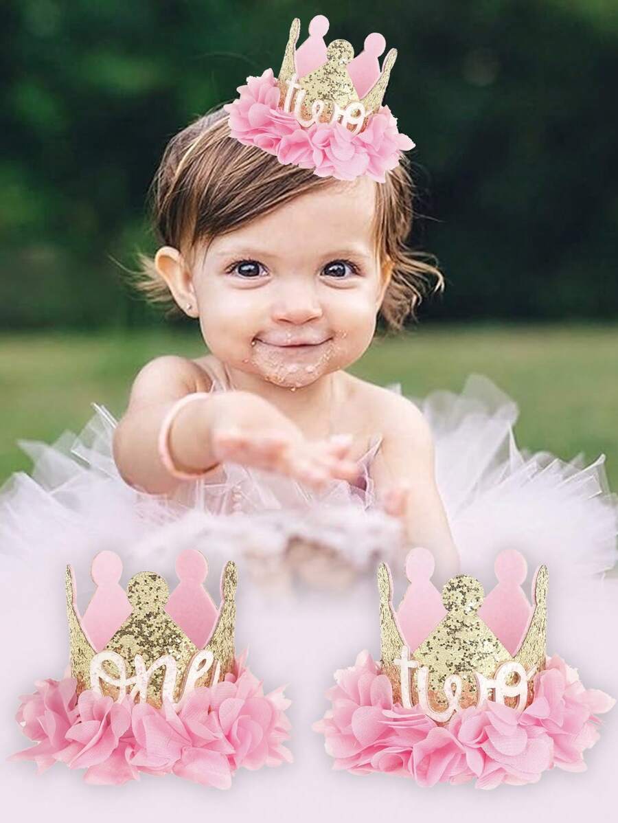 Neue Prinzessin Baby Mädchen 1. 2. Geburtstags Party Blumenkrone Party Haarband