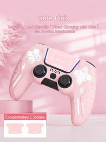 Paquete de 3 estuches protectores de silicona para control de PlayStation5 + Juego de pegatinas, compatibles con PlayStation5/4, Controlador, antideslizante, antisuded, antipolvo, anti-arañazos, mejora el agarre para una mejor experiencia de juego, disponible en negro/morado/rosa - Multicolor - Ver 14