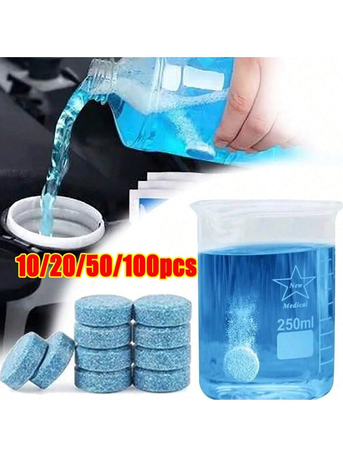 10/20/10/1002pcs أقراص عالية التركيز ، وأقراص تنظيف الزجاج الأمامي ، وعامل مضاد للضادة- يستخدم لإزالة الزيت والضباب ، وتنظيف الزجاج والنوافذ على الفور | مقاس: 100pcs