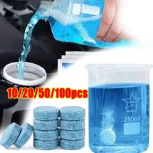 10/20/50/100Pcs High Concentration Effervescent Tablets, Front Windshield Cleaning Tablets, Anti-Fogging Agent- Used To Remove Oil And Fog, Clean Your Glass And Windows Immediately - Blue - View 2