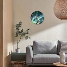 1 件 12 英寸电池供电静音石英玻璃挂钟，无滴答声，大号可读数字，装饰性现代艺术家居礼物，适合客厅、卧室、办公室 - 漸變紫 - 查看 5