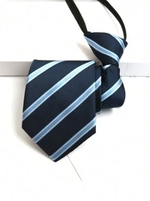 1 Pc Light Weight Business/Office Polyester Striped Shirt, Blue, All SeasonMen Necktie - Multicolor - View 10