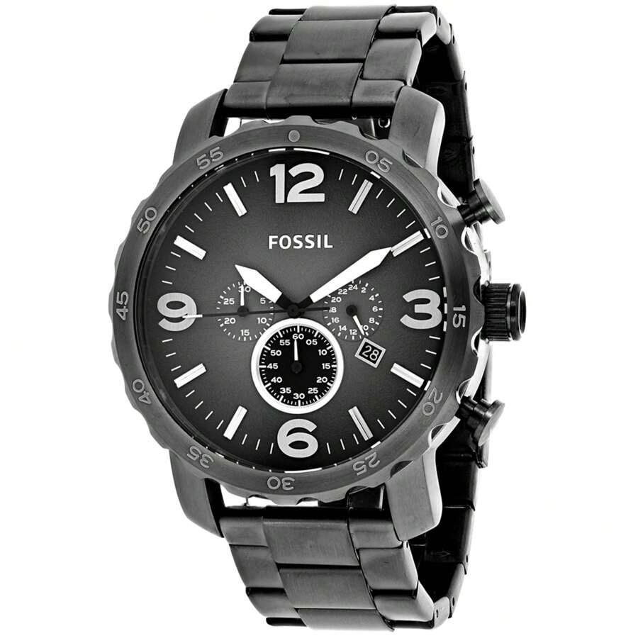 Fossil Fossil Men's Nate Quartz Black Bracelet Round Watch