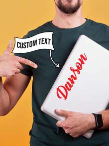 1pc Customized Vinyl Sticker, Personalized Sticker, Waterproof Vinyl Decal, Customizable Text Sticker, Suitable For Car Window, Mailbox, Boat, Motorcycle, Helmet, Laptop, Can Customize Any Text, Name, Letter, Car Door Banner, Car Windshield Letter Pattern, Gift For Him/Her, Back To School Fashion - Red - View 4