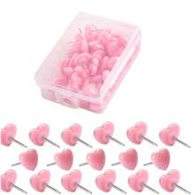 miwoo 50/100 Stück herzförmige Reißnägel, dekorative Reißzwecken aus transparentem Plastik für Poster, Büro, Fotos, Karten, Schulen, Klassenzimmer Schulanfang, Schulmaterial