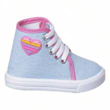 Children's Sneakers Girls Heart Colors Delicate High Top - 藍色 - 查看 3