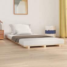 VidaXL Solid Wood Bed 90x200 Cm Pine - 棕色 - 查看 1