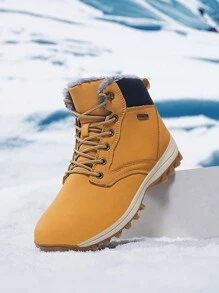大码男士户外徒步雪地靴，舒适保暖内衬时尚靴子 - 靴子1 - 查看 20