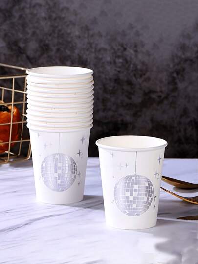 10/20/30/40/50pcs Disposable Paper Cups, Disco Paper Cups, Disposable Wedding Paper Cups - Suitable For Hot Drinks, Coffee, Tea, Parties, Festivals, Weddings, Birthdays And Other Celebration Events - Vibrant Colors, Durable, Convenient And Practical