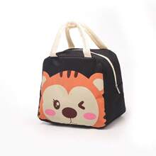1 件卡通午餐盒保温袋，带餐具和饮料储存的保温午餐袋，牛津布铝箔野餐袋，时尚可爱卡通午餐手提包，适合工作、学校、户外、波西米亚风
