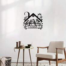 1 件定制蜂鸟定制门牌号标牌、可爱定制金属标牌、个性化家庭住址标牌、完整地址标牌、花园户外装饰、可爱小鸟墙饰、个性化野猪头金属墙饰 - 黑色 - 查看 6