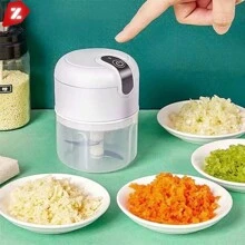 Portable Mini Electric Food Processor With 3 Stainless Steel Blades USB 250 Ml Bivolt - Màu xanh hải quân - Xem 9