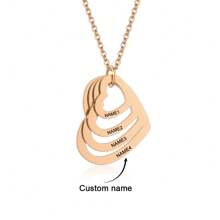 Colier personalizat din oțel inoxidabil gravat, 1-4 buc, colier cu nume, pandantiv cu inimă multistrat, farmec, plăcuță de nume pentru femei, bijuterii, ornament de sărbători, cadouri pentru prietenă, colier elegant personalizat, cadouri aniversare, cadouri de familie, cadouri de Paște, cadouri de Ziua Mamei, cadou de Ziua Femeii, coliere personalizate gravate la modă, ținută vintage