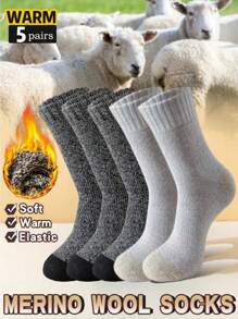 5pcs/1 Upgraded Set Thick, Warm, Breathable & Odor-Resistant Crew Socks For Men & Women, Comfortable For Daily Life, Sports & Extreme Cold Weather