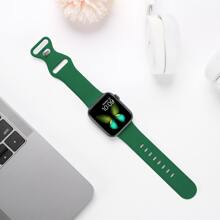 1 Chiếc Dây đeo đồng hồ silicon khóa bướm thời trang Unisex, mềm mại thoải mái, chống thấm nước, tương thích với 38mm 40mm 41mm 45mm 46mm 44mm 42mm 49mm, Phụ kiện thay thế cho Series SE8/7/6/5/4/3/2/1 - Màu xanh lá cây đậm - Xem 4