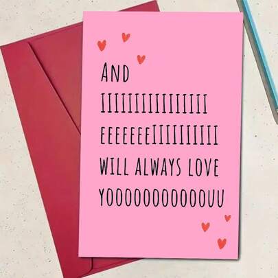 1pc Always Love Your Greeting Card Envelopes, Fun And Creative Holiday Cards, Gifts For Wives Husbands Boyfriends Girlfriends, Sweet And Funny Valentine's Day Cards, Perfect Birthday Gifts