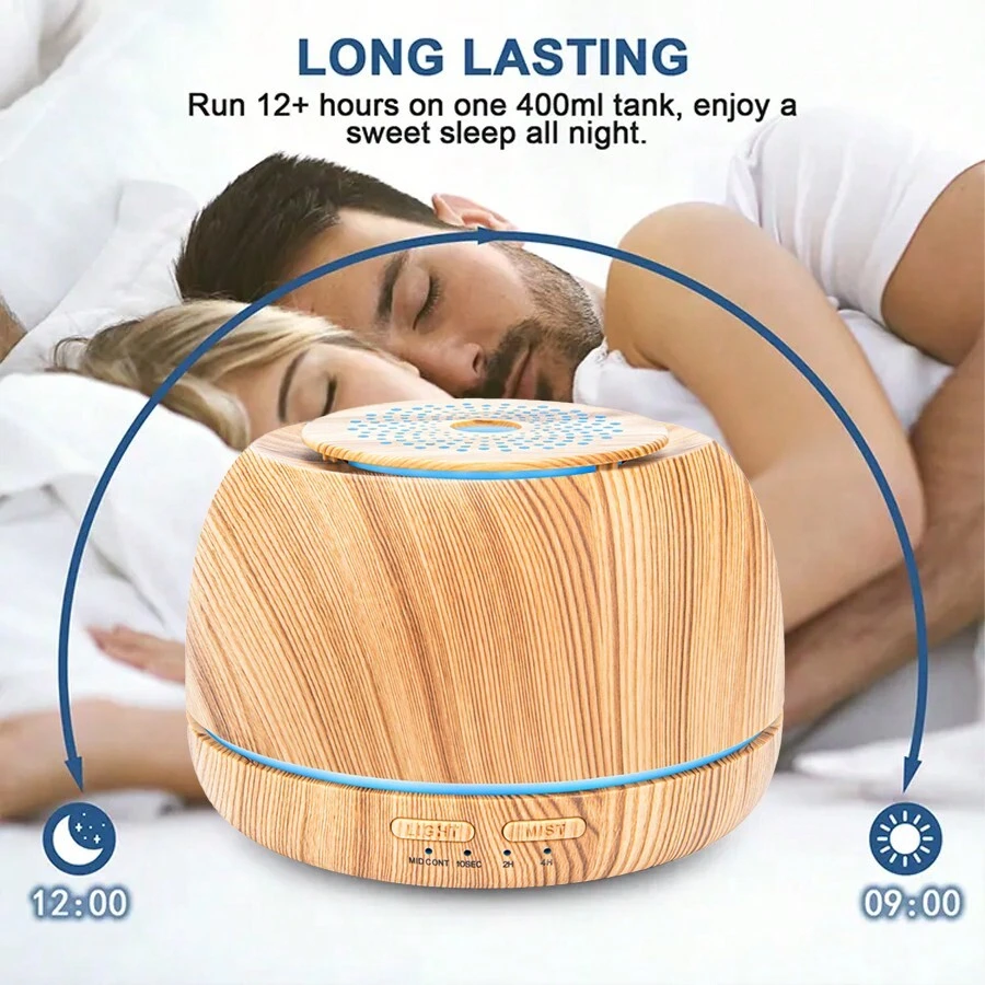 新品 300ml USB 便携式迷你香薰超声波精油扩散器带 7 色 LED 夜灯，适用于家庭和房间