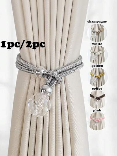 1 szt./2 szt. Kryształowy wisiorek poliestrowy sznurek do zasłony, odpowiedni do mocowania i dekoracji zasłon, dostępnych w wielu kolorach