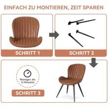 Nalupatio Modern Dining Room Chairs Set Of 2, Upholstered Kitchen Dinner Chair Fabric And Curved Backrest Kitchen Chairs - màu nâu - Xem 5