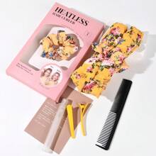 7PCS Set Heatless Hair Curlers Headband Hair Waving Rods Soft Curling Rollers With Bag - Multicolor - View 5