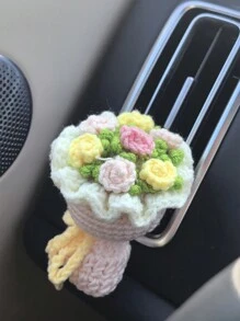 1pc Car Air Outlet Decoration Yarn Hand-Held Flower Car Air Conditioning Decoration(Random Color Scheme)