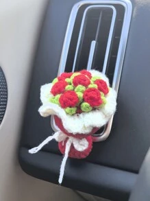1pc Car Air Outlet Decoration Yarn Hand-Held Flower Car Air Conditioning Decoration(Random Color Scheme)
