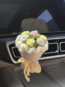 1pc Car Air Outlet Decoration Yarn Hand-Held Flower Car Air Conditioning Decoration(Random Color Scheme)