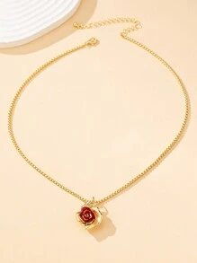 时尚花卉与动物不对称耳环和柔软项链套装，优雅珠宝配饰礼物，适合女性、派对和工作 - 彩色 - 查看 5