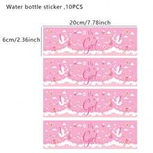 10PCS/Bag European And American Gender Reveal Baby Reveal Party Game Card Baby Shower Birthday Party Pink Water Bottle Sticker