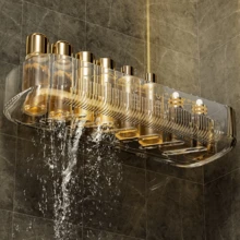 1 件浴室壁挂式收纳篮，无需钻孔的储物架，适用于浴室、厨房、梳妆台 - 彩色 - 查看 4