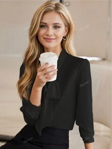 Long Sleeve Bowknot Blouse, Unique Design Women Office Professional Shirt, Spring/Autumn 2025 New Arrival