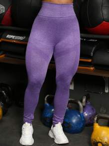 Seamless High Waist Butt Lifting Leggings Gym Yoga Sports Pants MY568 - 紫丁香色 - 查看 6