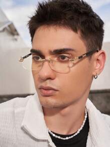 一副男士优雅便携精致韩版透明眼镜，适合办公室阅读、户外旅行、驾驶、露营等场合，也可作为装饰眼镜配件。 - 墨黑色 - 查看 7