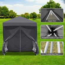 CLIPOP Pabellón emergente de 3 x 3 m, pabellón plegable para exteriores con 4 paredes laterales y bolsa de transporte, pabellón de jardín con protección UV para bodas, exteriores, camping, playa