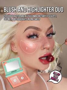 Misslyn 果香美妆高光腮红双色盘，粉状腮红兼高光，质地细腻，易于晕染，显色度高，丝滑柔润，自带镜子，持久妆效，轻盈透气，彩妆品牌，面部彩妆，适合女性和女孩使用。 - NUDE PINK+CORAL NUDE - 查看 4