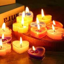 9pcs/50pcs Heart-Shaped Scented Candles, Suitable For Proposal, Mother's Day, Valentine's Day, Birthday, Autumn/Winter, Various Festivals, Anniversary, Friend Gifts. Natural Wax, Unscented Mini Candles, Romantic Proposal Birthday Home Decor, Also Suitable For Valentine's Day, Proposal, Romantic Dinner, Wedding, Mother's Day Gift, Valentine's Day Decoration - Multicolor - View 6