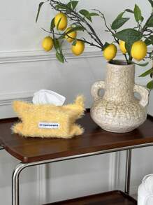 1 peça de saco de lenços de pano de penas de cor sólida, caixa de lenços de papel desenhada para casa - armazenamento de cabeceira, saco pendurado, decoração pendurada, pacote de lenços de papel, alta qualidade sem queda, decoração de mesa