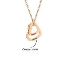 Colier personalizat din oțel inoxidabil gravat, 1-4 buc, colier cu nume, pandantiv cu inimă multistrat, farmec, plăcuță de nume pentru femei, bijuterii, ornament de sărbători, cadouri pentru prietenă, colier elegant personalizat, cadouri aniversare, cadouri de familie, cadouri de Paște, cadouri de Ziua Mamei, cadou de Ziua Femeii, coliere personalizate gravate la modă, ținută vintage