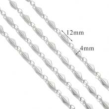 1m Stainless Steel Chain Accessories Stainless Steel Three-Dimensional Diamond Chain Leaf Chain Double Ring Love Chain Electroplated 18K Gold Bone Chain Chain Non-Fading Chain DIY Jewelry Accessories - Chain - View 13