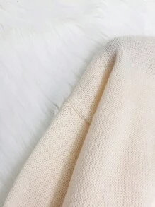 Áo khoác cardigan dài tay màu trơn thắt nơ phía trước - Phong cách tối giản, công sở, cổ điển, đơn giản, kiểu Pháp, dành cho nữ. Phong cách thường ngày. - Màu be - Xem 6