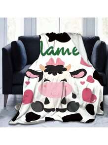 1 件个性化法兰绒牛毯，定制图像和文字装饰毯，适用于沙发、客厅、卧室家居装饰，超厚柔软，四季皆宜，家人和朋友的礼物