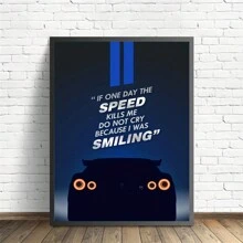 1 件无框帆布画印刷品，高清数码印刷，防水帆布画，适合现代客厅、卧室、家庭、办公室、教室、浴室、餐厅、厨房、餐厅墙壁装饰，酷炫汽车海报，黑色汽车壁画，汽车壁画 - 彩色 - 查看 3