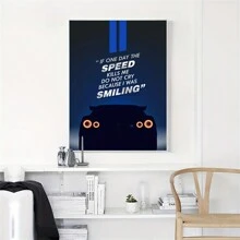 1 件无框帆布画印刷品，高清数码印刷，防水帆布画，适合现代客厅、卧室、家庭、办公室、教室、浴室、餐厅、厨房、餐厅墙壁装饰，酷炫汽车海报，黑色汽车壁画，汽车壁画 - 彩色 - 查看 5