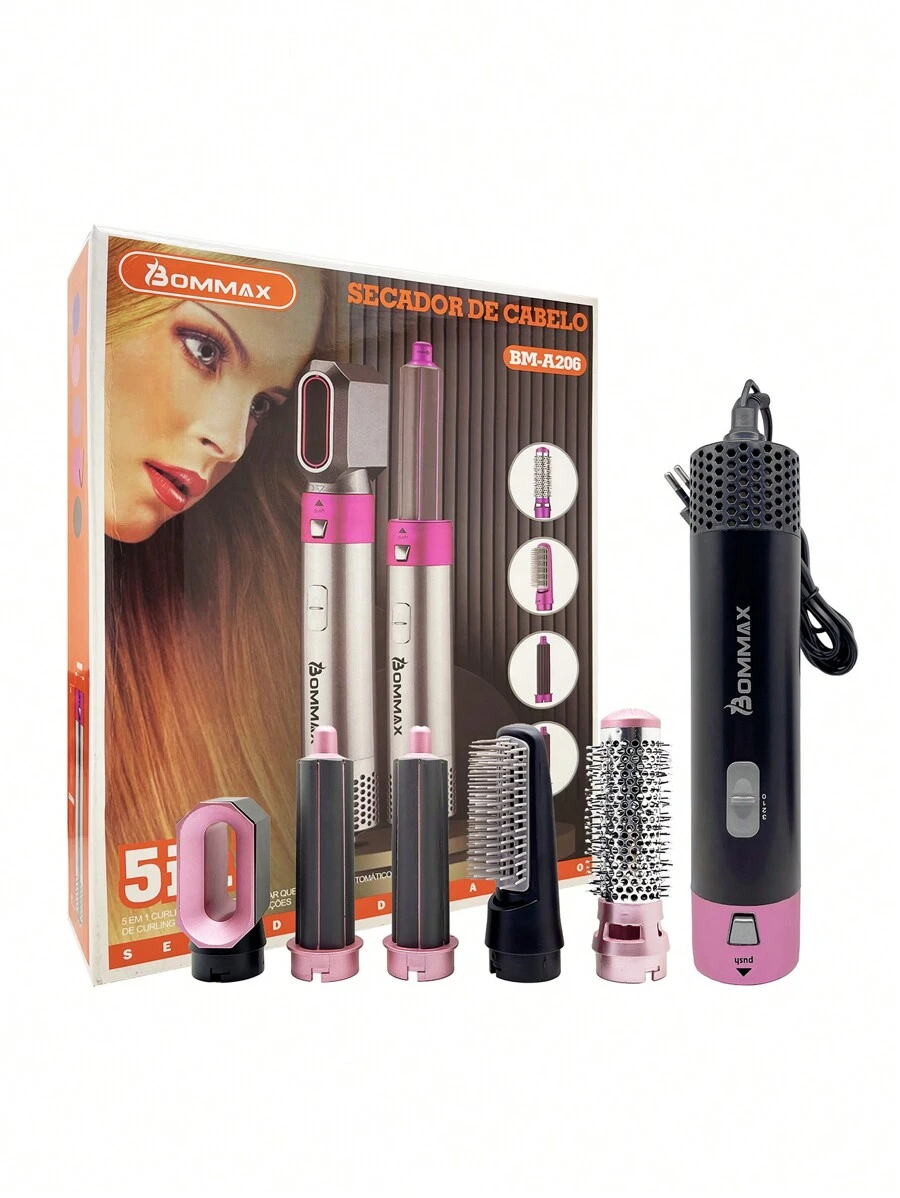 5 In 1 Electric Hair Dryer Brush And Hair Curler 220V - A206 - 藕粉色 - 查看 1